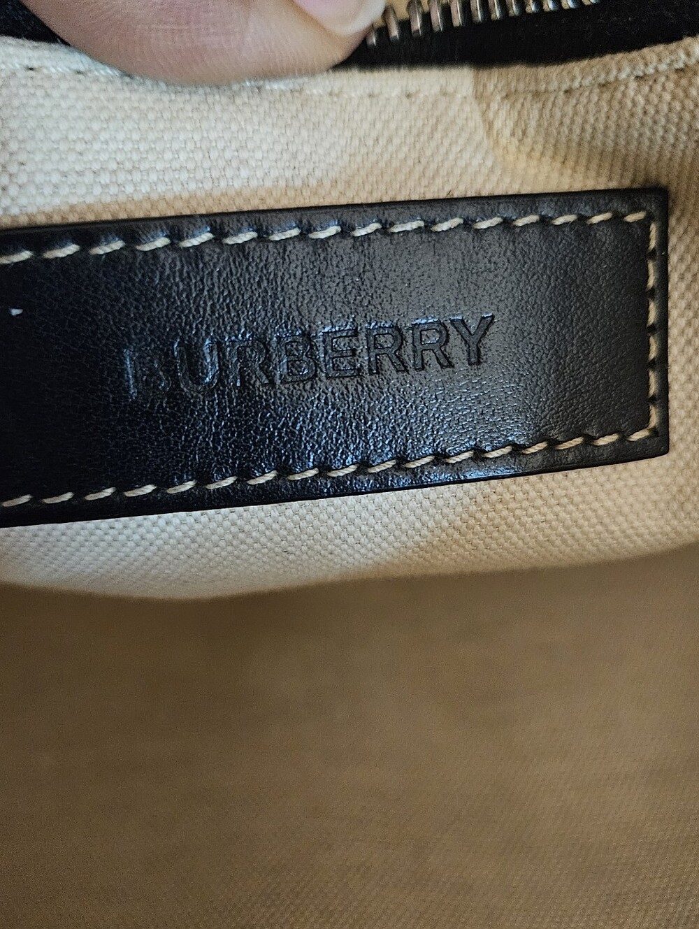Burberry Canvas Tote with Black Trim - Picture 4 of 11